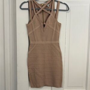 Guess Strappy Tan Mini Dress